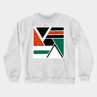 Inverted Red Green Black White Geometric Abstract Acrylic Painting Crewneck Sweatshirt